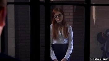 Prisoner whips and fucks redhead lawyer
