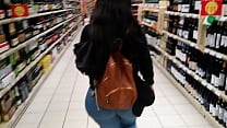 PUBLIC FLASH IN THE SUPERMARKET NATURAL TITS